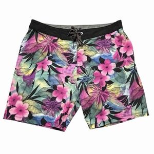 Hurley Phantom Spray Gun Tropical Floral Flower Boardshorts Swim Trunks Size‎ 32